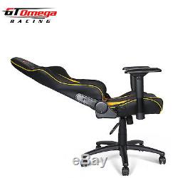Gt Omega Pro Racing Gaming Office Chair Black Next Yellow Leather Esport Seats