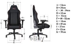 GT Omega EVO XL Racing Office Chair Black Leather esport gaming seat