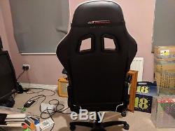 GT Omega Gaming Chair Black and White Leather