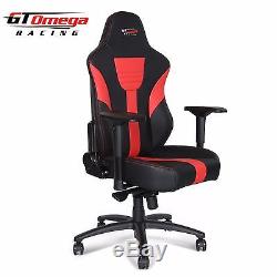 GT Omega MASTER XL Racing Office Chair Black & Red Leather esport gaming seat