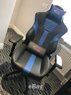 GT Omega Racing Chair Blue/Black Leather RRP £250