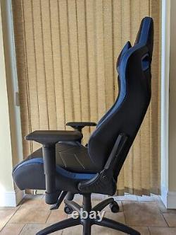 GT Omega Sport Racing Office Chair Black and Blue Leather