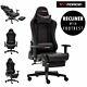 Gtforce Formula Ps Racing Reclining Leather Office Gaming Chair W Footrest Black
