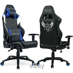 GTPLAYER Pro Gaming Chair Music Ergonomic Gamer Seat PU Leather High Back Blue