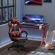 Gaming Chair Ergonomic Reclining With Manual Footrest Wheels Stylish Office Red