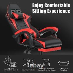 Gaming Chair &Footrest Office Desk Chair Racing Reclining High Back Swivel Chair