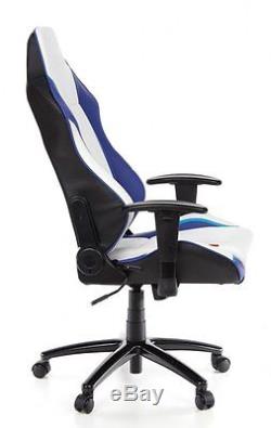 Gaming Chair Office Chair DAYTONA false Leather, BlackWhiteBlue, hjh OFFICE