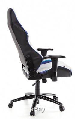 Gaming Chair Office Chair DAYTONA false Leather, BlackWhiteBlue, hjh OFFICE