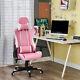Gaming Chair Office Chair Reclining Lift Swivel High Back Pu Leather Pink Chair