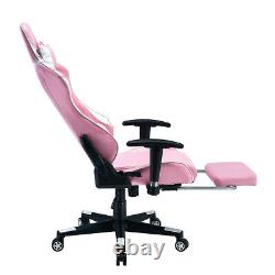 Gaming Chair Office Chair Reclining Lift Swivel High Back PU Leather Pink Chair