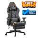 Gaming Chair Office Computer 360°swivel Recliner Ergonomic Pu Leather Leg Rest
