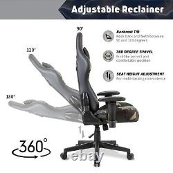 Gaming Chair Office Computer 360°Swivel Recliner Ergonomic PU Leather Racing