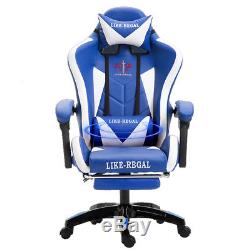 Gaming Chair Office Computer Seating Racing PU Leather Executive Racer Footrest