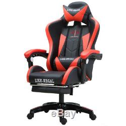 Gaming Chair Office Computer Seating Racing PU Leather Executive Racer Footrest