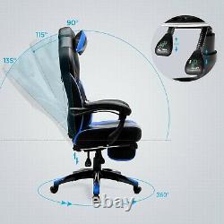 Gaming Chair, Office Racing Chair with Footrest, Ergonomic Design OBG77BUUK