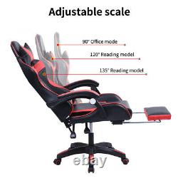 Gaming Chair Office Racing Style Leather Computer Swivel Desk Massage Pink Seat