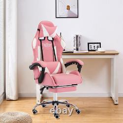Gaming Chair Office Recliner Swivel Ergonomic Executive PC Computer Desk Pink