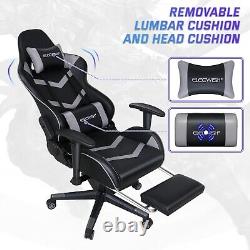 Gaming Chair PC Massage Recliner 2D Armrest Office Computer Seat Ergonomic Black