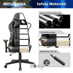Gaming Chair PC Office Computer Seat PU Leather Height Adjustable Leg Rest 360
