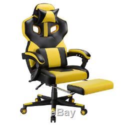 Gaming Chair Racing Computer Desk Office Chair Leather Swivel Recliner Footrest