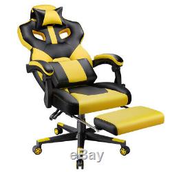 Gaming Chair Racing Computer Desk Office Chair Leather Swivel Recliner Footrest