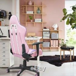Gaming Chair Racing Office Chair High Back Computer Desk Chair Leather, Pink