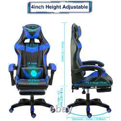 Gaming Chair Racing Reclining Ergonomic PU Leather Office Chair Race Car Style