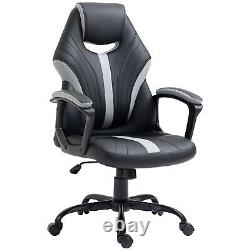 Gaming Chair Swivel Home Office Computer Racing Gamer Desk Chair, Black Grey