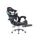 Gaming Chair Swivel Recliner Racing Office Chair With Footrest Pillow Led Lights