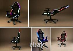 Gaming Chair with RGB LED Light Computer Desk Chair Recline for Office & home