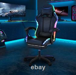 Gaming Chair with RGB LED illuminat Ergonomic Computer Chair Swivel Office Chair