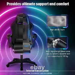 Gaming Chair with RGB LED illuminat Ergonomic Computer Chair Swivel Office Chair