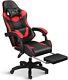Gaming Leather Computer Chair Swivel Office Chair Recliner Leather Desk Red