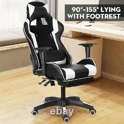 Gaming Office Chair Computer Executive Recliner Footrest Chairs PU Leather Seat
