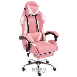 Gaming Office Chair Racing Executive Footrest Computer Seat PU Leather Headrest