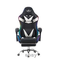 Gaming Office Chair with RGB LED Light Computer Desk Chair Recline Work Seat