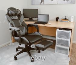 Gaming Office Computer Office Chair Leather Adjustable Arms Footrest with Massage