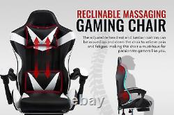 Gaming Racing Chair Computer Massage Leather Office Desk Chair Adjustable UK