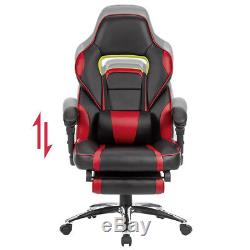 Gaming Racing Chair Office Executive Recliner Adjustable Faux Leather withFootrest