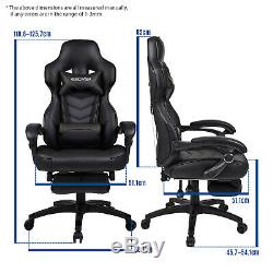 Gaming Racing Chair Office Executive Recliner Swivel Adjustable Leather Footrest