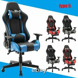 Gaming Racing Home Office Chairs Executive Swivel Recliner Leather Adjustable UK