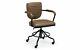 Gehry Office Chair In Brown Pu Leather And Metal Adjustable Seat Height