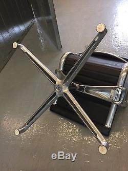 Genuine Charles Eames EA108 by ICF Black Leather Ribbed Office Chair