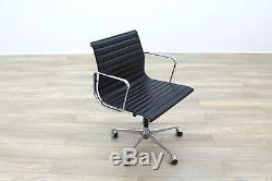 Genuine Charles Eames EA117 by ICF Black Leather Ribbed Office Chair