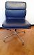 Genuine Charles & Ray Eames Vitra Ea208 Blue Leather Soft Pad Office Chair