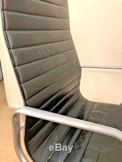 Genuine Eames EA119 High Back Chair Black Leather Home Office New £3500