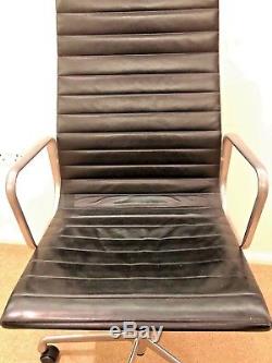Genuine Eames EA119 High Back Chair Black Leather Home Office New £3500