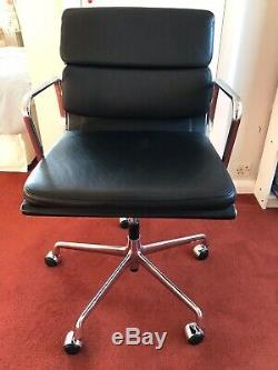 Genuine Eames Vitra Office chair Black leather soft pad EA217 RRP £2,500