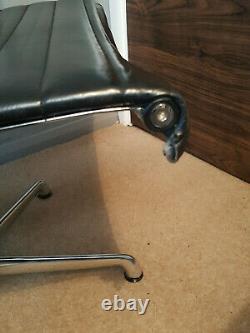 Genuine ICF By Charles Eames Black Leather Office Chair TORN LEATHER