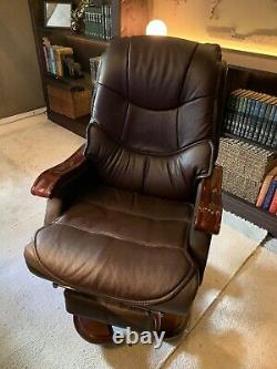 Genuine Leather Full Recliner Executive Office Chair Seat Desk